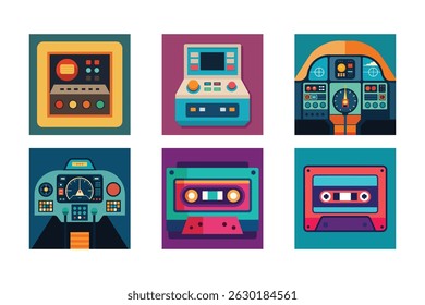  Retro Cockpit and Cassette Tape Collection