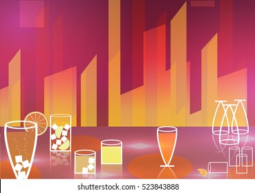 Retro Cocktail Party Poster Background - Vector Illustration
