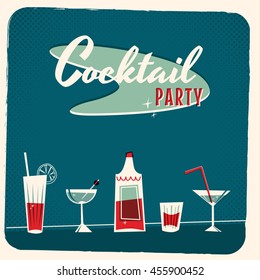 Retro Cocktail Party Vector Illustration