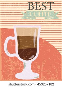retro coffee background, illustration in vector format