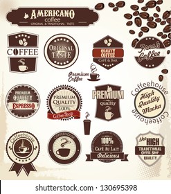 Retro Coffee Badges And Labels