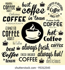 Retro Coffee Badges and Labels Collection. For High Quality Graphic Projects.