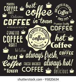 Retro Coffee Badges and Labels Collection. For High Quality Graphic Projects.