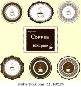 Retro Coffee Badges And Lable