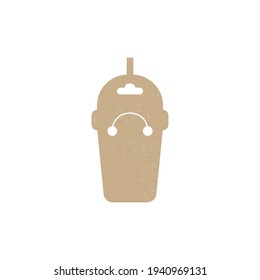 Tarjeta de café retro. Emblema de la cadena de claves aislado