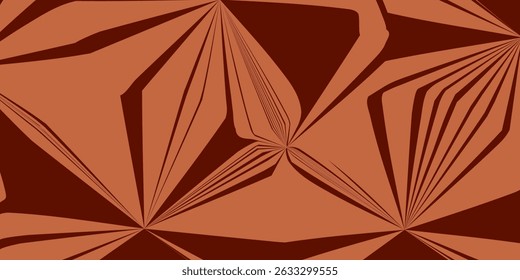 Retro coffee color background. Milk chocolate liquid dessert texture. Wavy swirl candy pattern for poster, cover, banner, pamphlet. Vintage brown trippy hippie wallpaper in 60s or 70s style. Vector