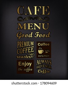 Retro coffee design poster with typographic elements