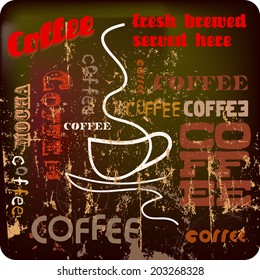 retro coffee design, vector illustration, gungy style