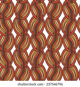Retro coffee doodle beans seamless pattern
