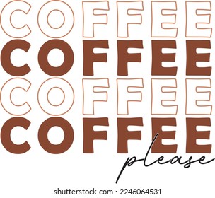 Texto gráfico del café retro sobre fondo blanco