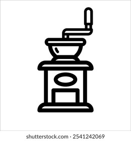 Ícone retro moedor de café em estilo de contorno