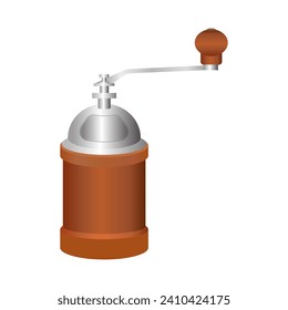 Molino de café retro aislado de fondo blanco. Ilustración del vector EPS 10.