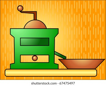 Retro a coffee grinder with a plateau