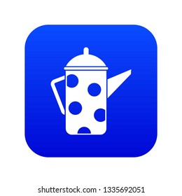 Retro coffee kettle icon digital blue for any design isolated on white vector illustration