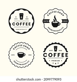 retro coffee logo design collection. vintage badge coffee logo template