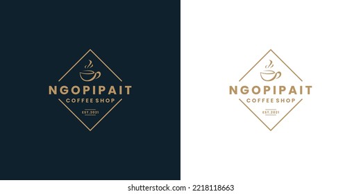 inspiración en el diseño del logo de café retro. logotipo de café vintage