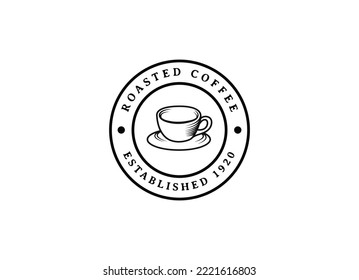 Retro coffee logo template design