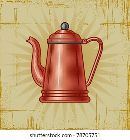 Retro Coffee Pot. Vector