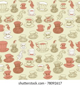 retro coffee seamless pattern