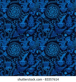 Retro coffee seamless pattern, tea background