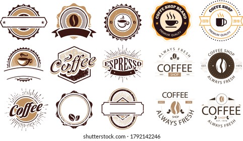 Retro coffee shop logo collection Vector