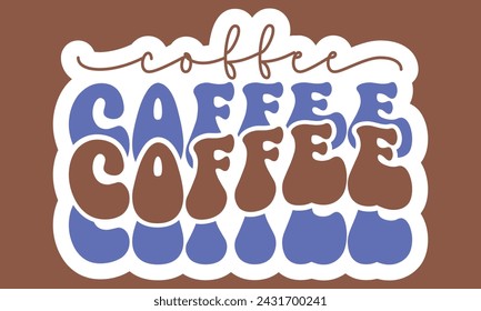 Retro Coffee Sticker EPS Bundle, Single 
Designs