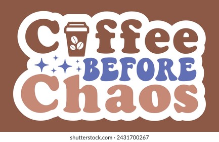Retro Coffee Sticker EPS Bundle, Single 
Designs