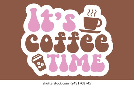 Retro Coffee Sticker EPS Bundle , Single Designs