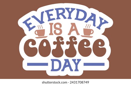 Retro Coffee Sticker EPS Bundle , Single Designs