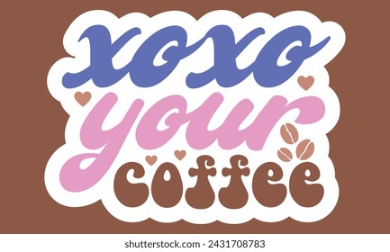 Retro Coffee Sticker EPS Bundle , Single Designs