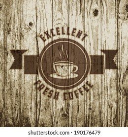 retro coffee sticker on on classic wood texture roaster classical chick product coffee bean popular right wood cafe old sign older marketing luxurious printing aged turn decorative traditional value b