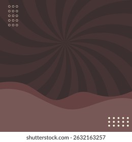 Retro Coffee Swirl Background with Minimalist Waves and Dotted Patterns for Digital Design Projects