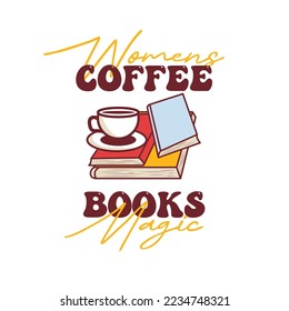 Retro Coffee T Shirt for Book Lover