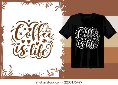 Retro Coffee t shirt design. Wavy Coffee SVG. Typography coffee design vector graphics. Vintage t shirt. 