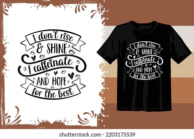 Retro Coffee t shirt design. Wavy Coffee SVG. Typography coffee design vector graphics. Vintage t shirt. 