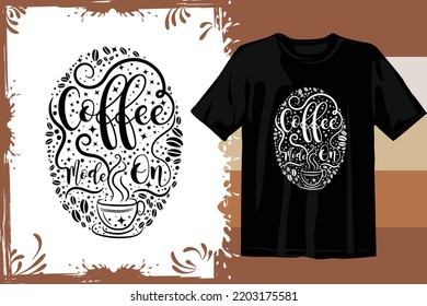 Retro Coffee t shirt design. Wavy Coffee SVG. Typography coffee design vector graphics. Vintage t shirt. 