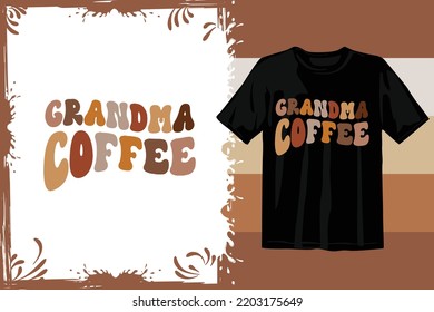 Retro Coffee t shirt design. Wavy Coffee SVG. Typography coffee design vector graphics. Vintage t shirt. 