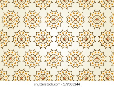 Retro cogwheel and circle pattern on pastel color. Classic gear style.