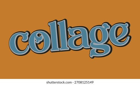 Retro Collage Typography Art on Orange Background Bold Vintage Aesthetic