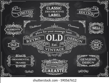 Retro collection black chalkboard label