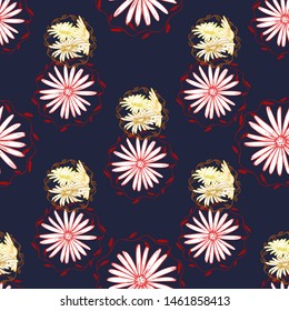 Retro collection for fabric design. Exotic wallpaper.Colorful color artsy chamomily in vintage style 
