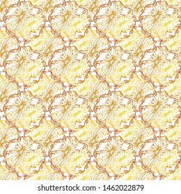 Retro collection for fabric design. Exotic wallpaper.Colorful color artsy chamomily in vintage style 