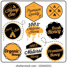 Retro Collection of Honey and Bee Labels