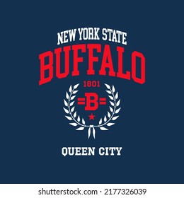 Retro college font typography Buffalo slogan print for tee - t shirt and sweatshirt - hoodie