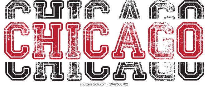 Retro college font typography chicago slogan print for tee - t shirt and sweatshirt - hoodie