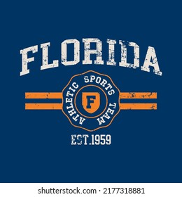 Retro college font typography Florida slogan print for tee - t shirt and sweatshirt - hoodie