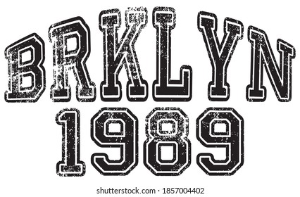 Retro college style brooklyn new york city typography slogan print - Vintage graphic font text pattern for man and woman tee / t shirt