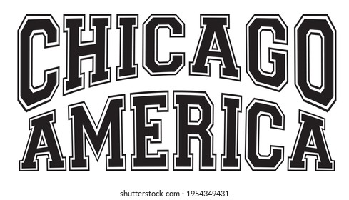 Retro college style chicago typography slogan print - for man and woman tee t shirt. varsity print