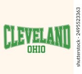 Retro college varsity font typography, Varsity Usa, cleveland , ohio , slogan print for fashion tee and tshirt