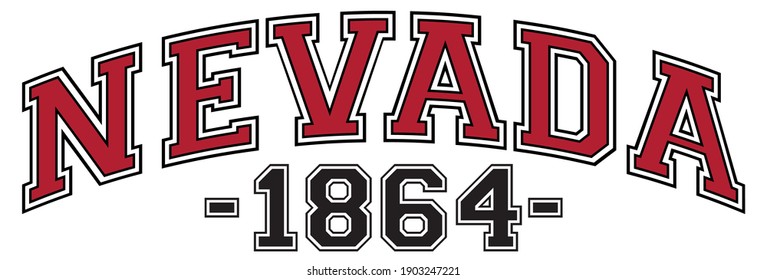 Retro college varsity font typography nevada state slogan print for tee - t shirt and sweatshirt - hoodie